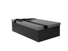 SİYAH GRİ FİYONKLU KUTU 34CM