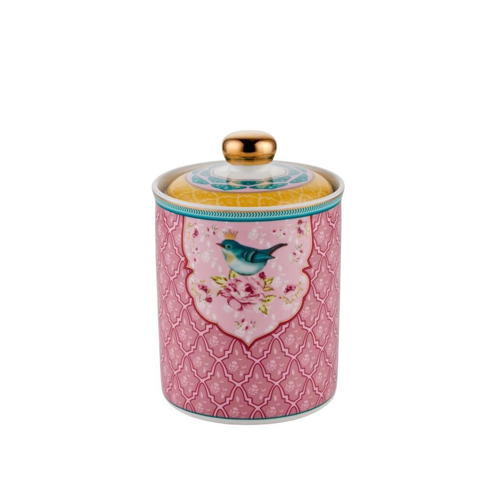 QUSH PEMBE TEKLİ KAVANOZ 10X15CM