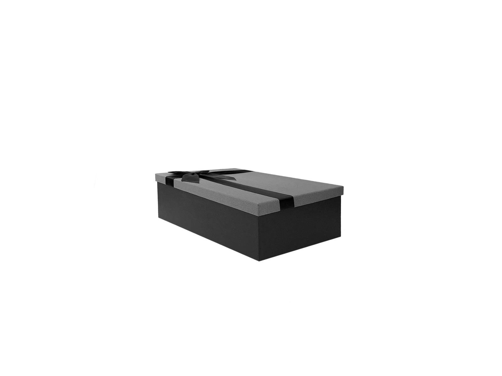 SİYAH GRİ FİYONKLU KUTU 16CM