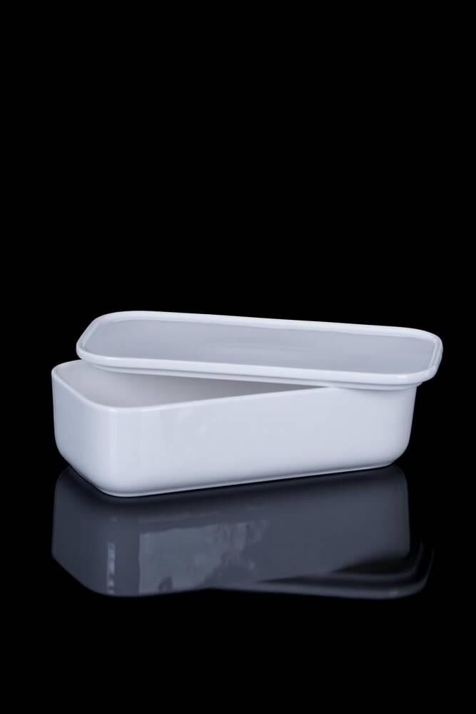 BEYAZ PORSELEN KAPAKLI KASE 18X9X5CM