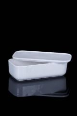 BEYAZ PORSELEN KAPAKLI KASE 18X9X5CM