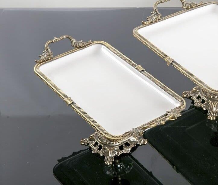 ANTİK AYAKLI DİKDÖRTGEN SUNUM TABAK 30X14CM