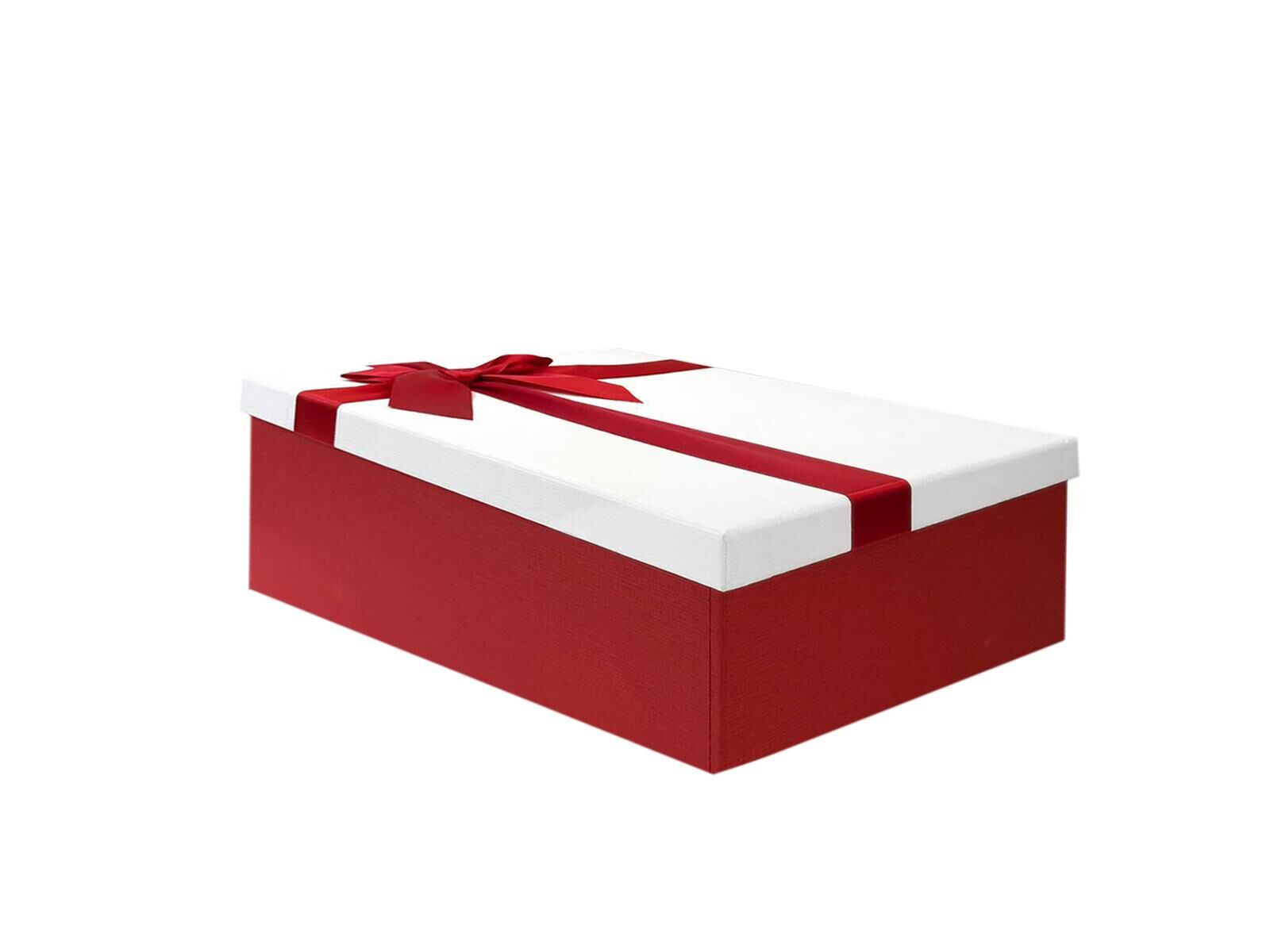 KIRMIZI BEYAZ FİYONKLU KUTU 32CM