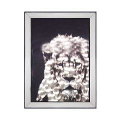 SİYAH AYNALI ASLAN TABLO 60x80cm