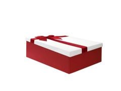 KIRMIZI BEYAZ FİYONKLU KUTU 30CM