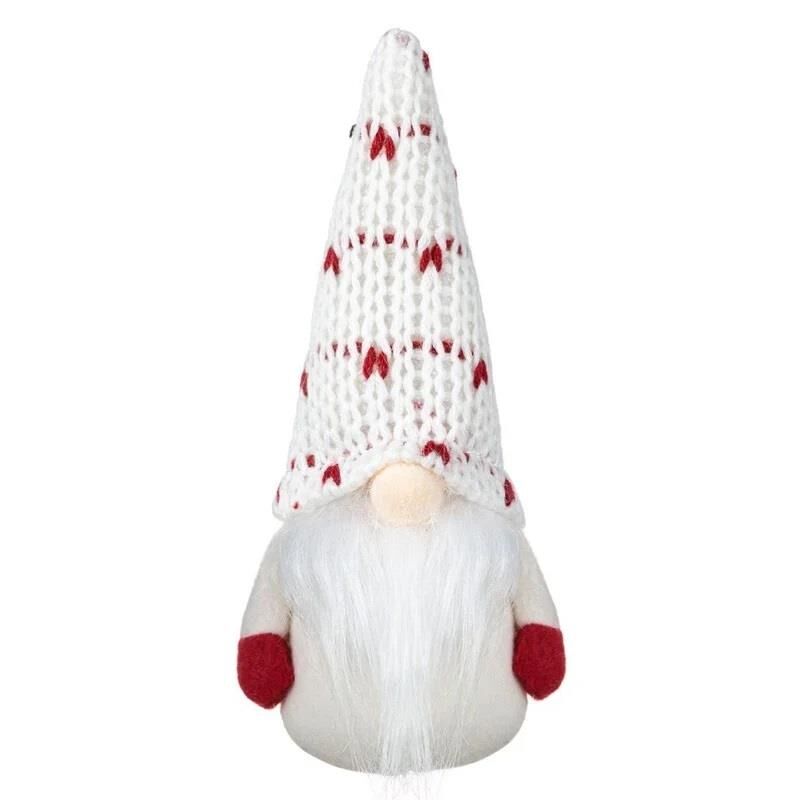 KIRMIZI BEYAZ NOEL CÜCE DEKOR 17CM