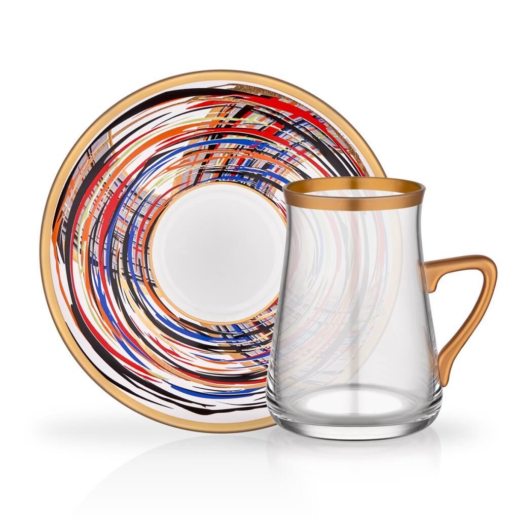 TARABYA ADRIANA KULPLU 6 KİŞİLİK ÇAY SETİ