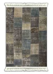 6018 ETNİK MAVİ DESEN KAYDIRMAZ HALI 140X200cm