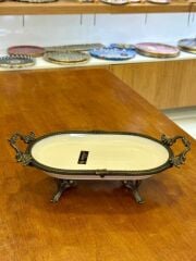 ANTİK AYAKLI OVAL SUNUM TABAK 25X15CM