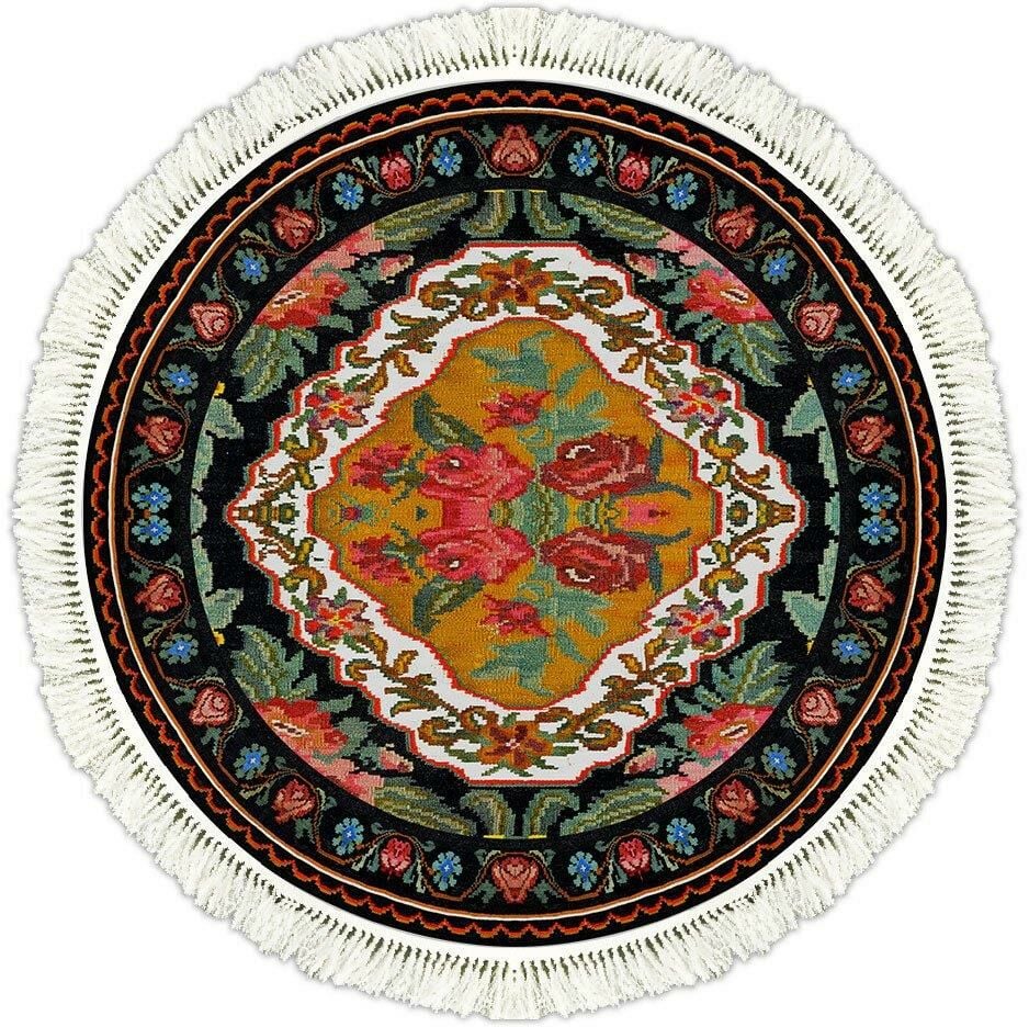 6009 KİLİM DESENLİ YUVARLAK KAYDIRMAZ HALI 140cm