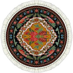 6009 KİLİM DESENLİ YUVARLAK KAYDIRMAZ HALI 140cm
