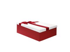 KIRMIZI BEYAZ FİYONKLU KUTU 26CM