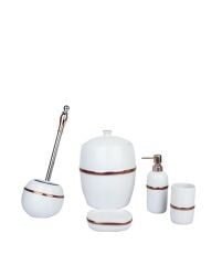 BEYAZ BAKIR 5 PARÇA BANYO SETİ