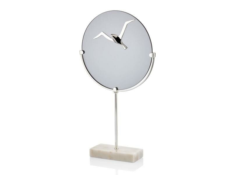EVZA MERMER BEYAZ GÜMÜŞ KAİDELİ KUŞLU DİSK 50CM