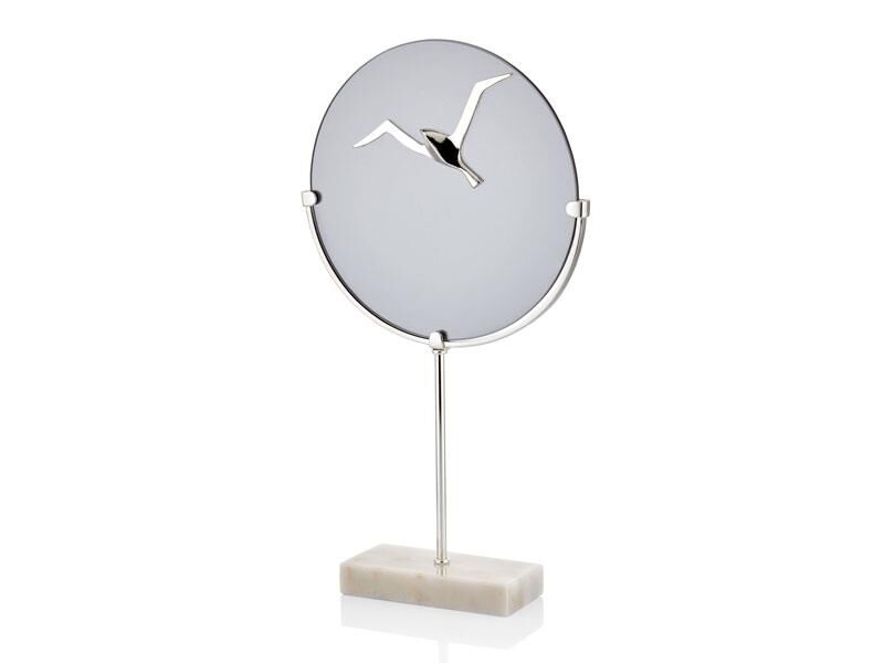 EVZA MERMER BEYAZ GÜMÜŞ KAİDELİ KUŞLU DİSK 50CM