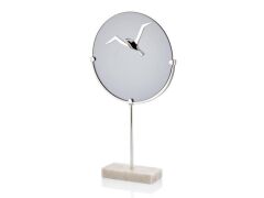 EVZA MERMER BEYAZ GÜMÜŞ KAİDELİ KUŞLU DİSK 50CM