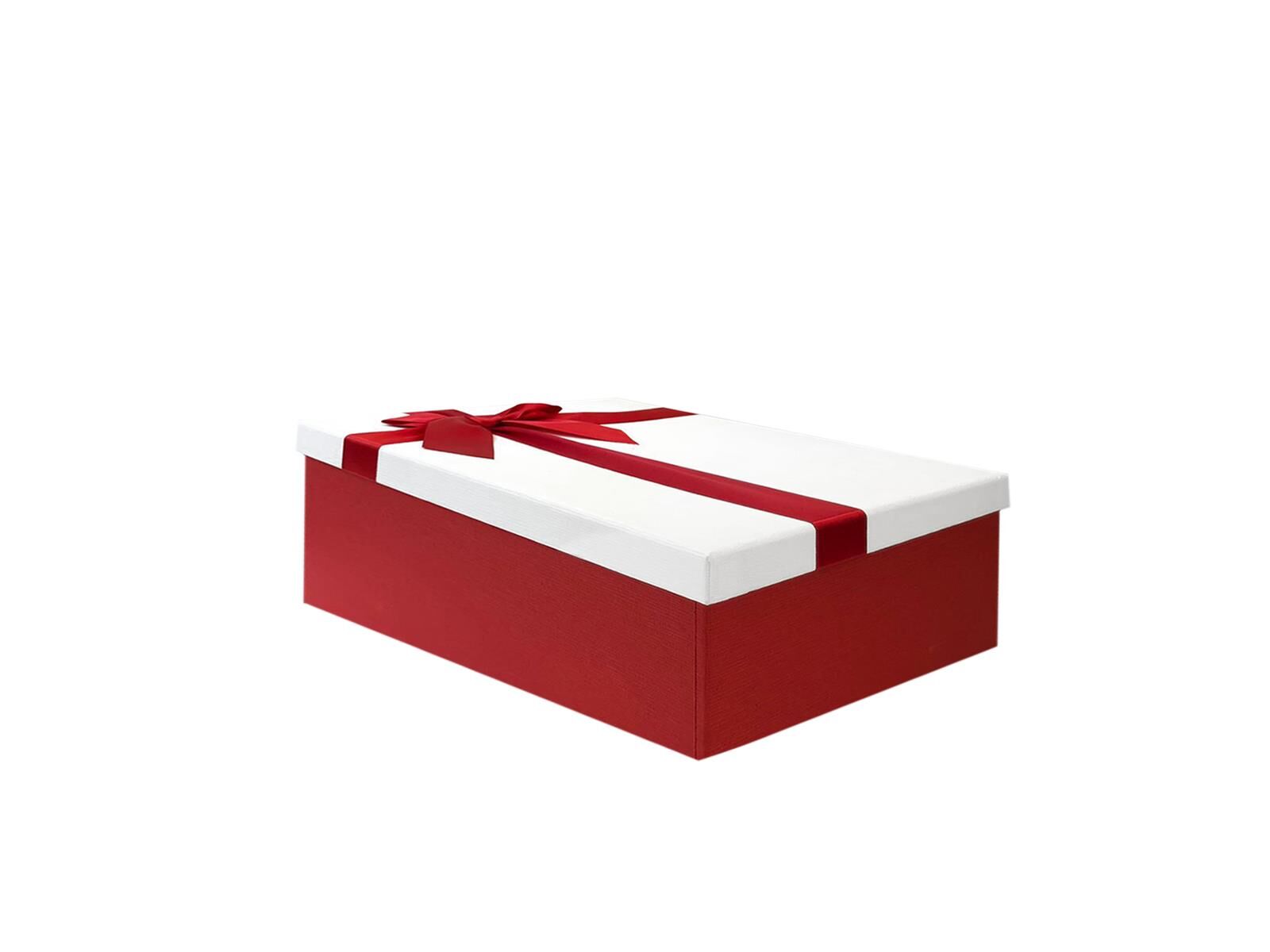 KIRMIZI BEYAZ FİYONKLU KUTU 24CM