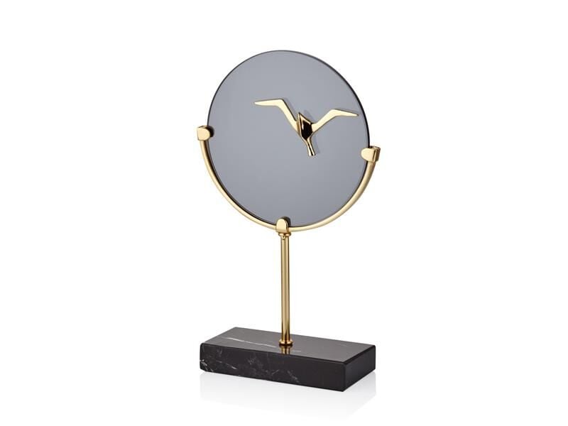 EVZA MERMER SİYAH ALTIN KAİDELİ KUŞLU DİSK 35CM