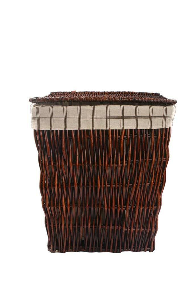 HASIR KOYU KAHVE DİKDÖRTGEN ÇAMAŞIR SEPETİ 54CM
