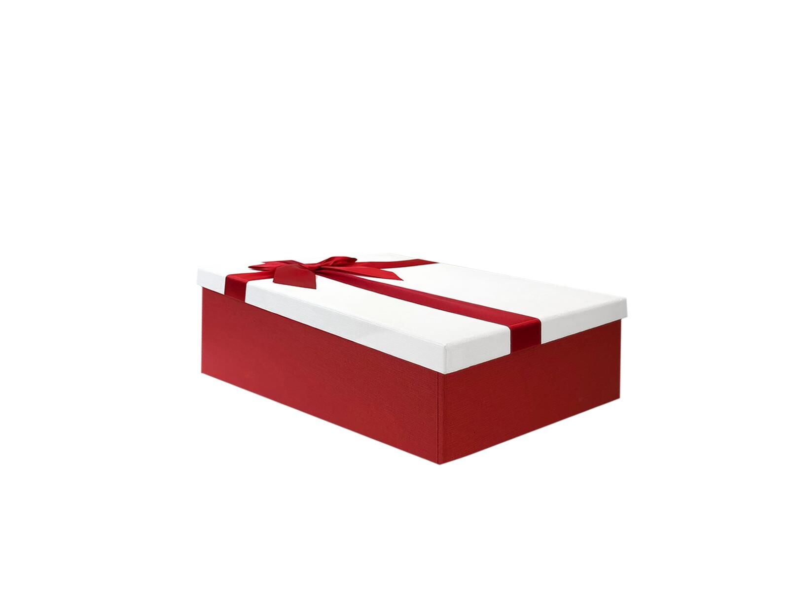 KIRMIZI BEYAZ FİYONKLU KUTU 22CM