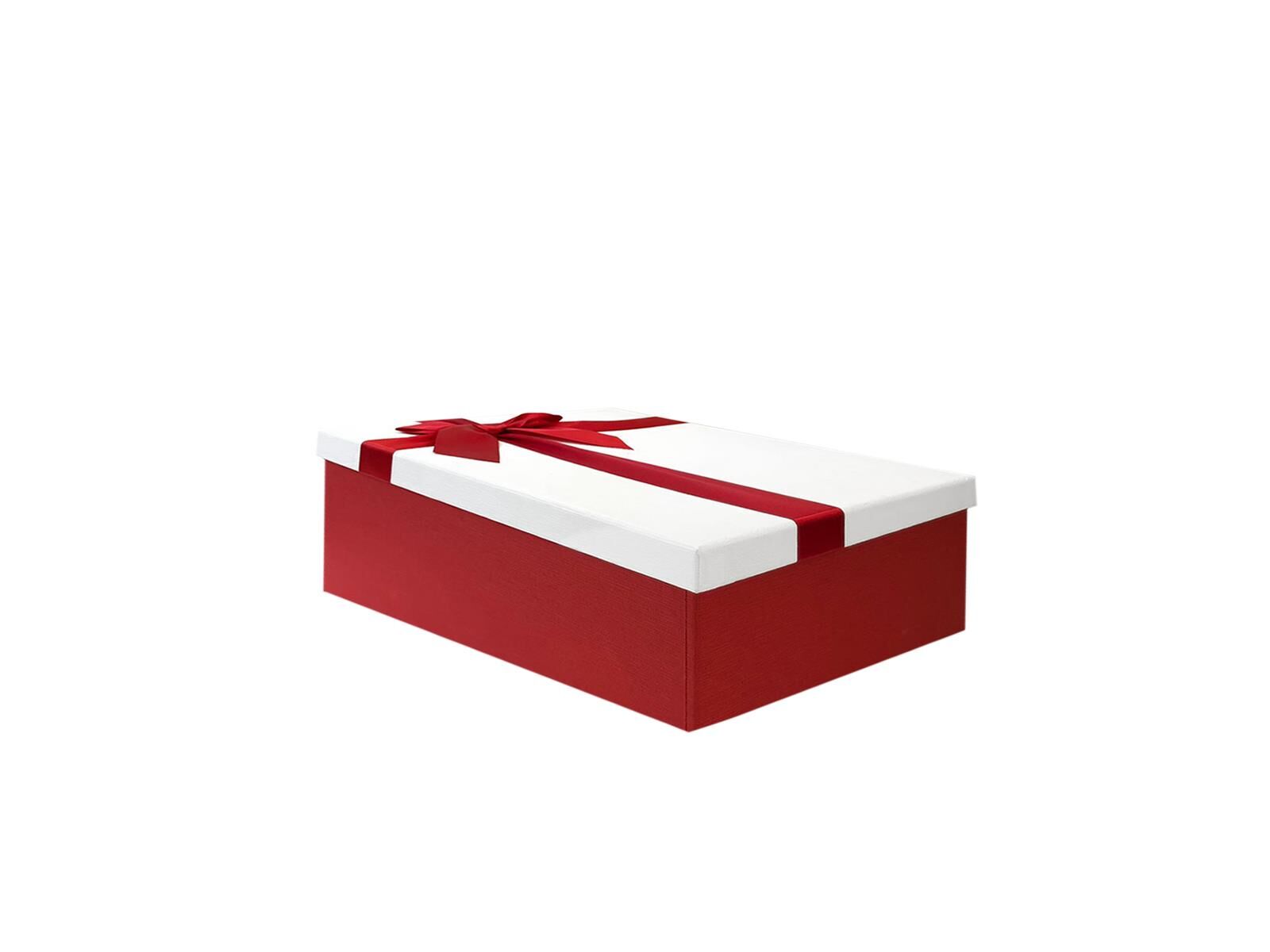 KIRMIZI BEYAZ FİYONKLU KUTU 20CM
