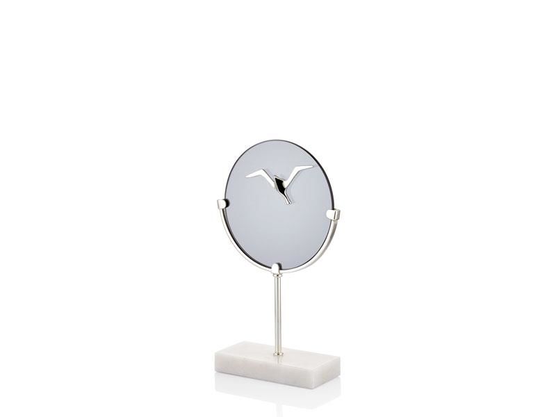 EVZA MERMER BEYAZ GÜMÜŞ KAİDELİ KUŞLU DİSK 35CM