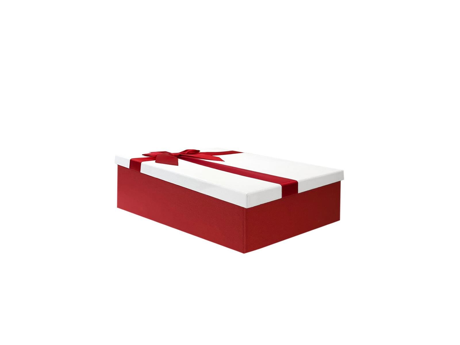 KIRMIZI BEYAZ FİYONKLU KUTU 18CM