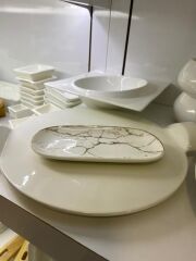 AROW LENA MERMER DESEN BEYAZ KAYIK TABAK 17x8cm