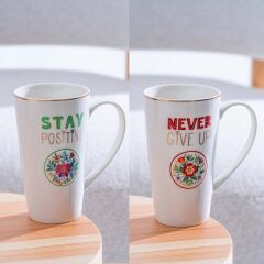 PEONY-NEVER 2'Lİ PORSELEN KUPA 500ML