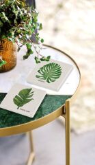 TAŞ BARDAK ALTLIĞI 2'Lİ SET LEAF