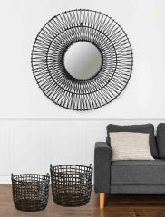 KAHVERENGİ RATTAN DEKORATİF SEPET 36X27CM