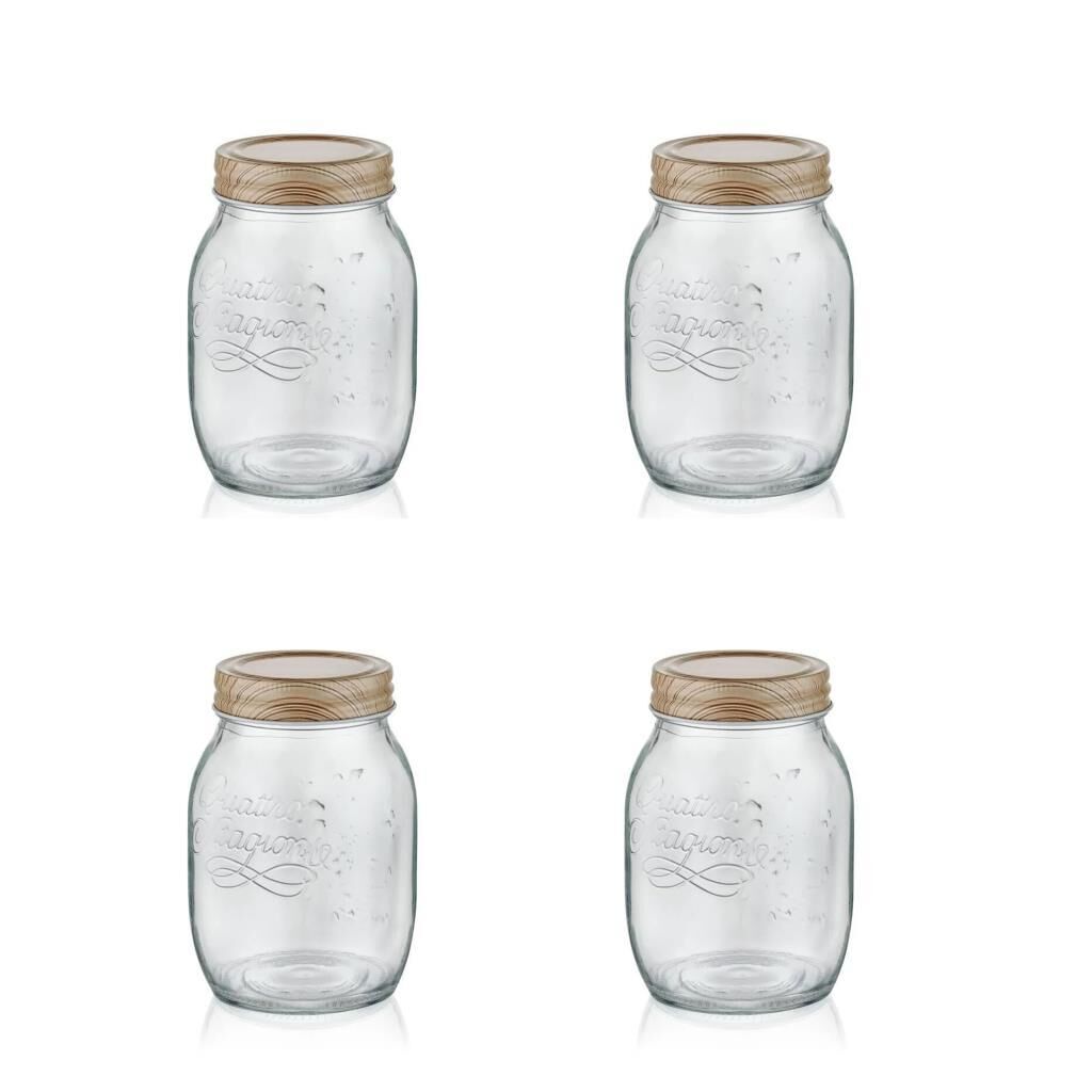 QUATRIO 4'LÜ CAM KAVANOZ 655ML