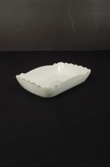 WAVE BEYAZ ALTIN DİKDÖRTGEN SUNUM TABAK 25CM