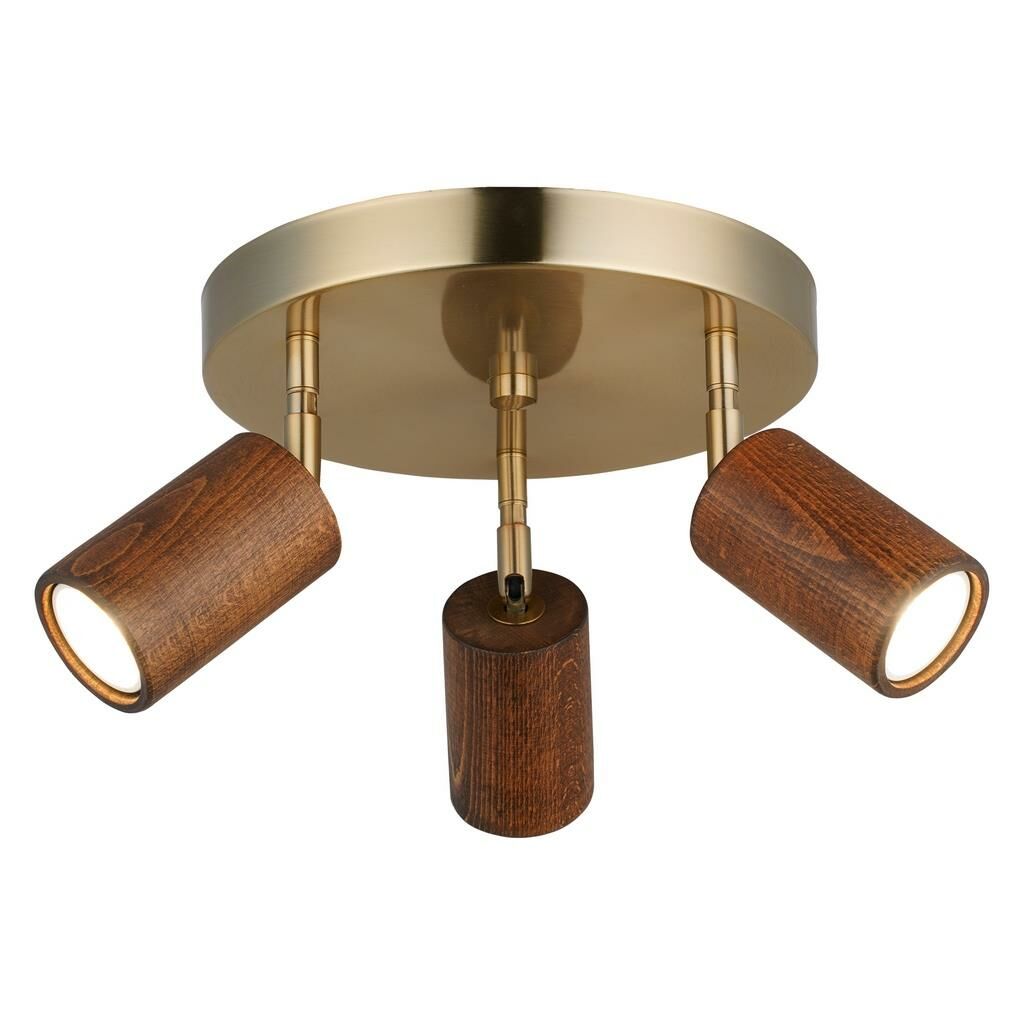 LEGNO AHŞAP ALTIN 3'LÜ PLAFONYER AVİZE