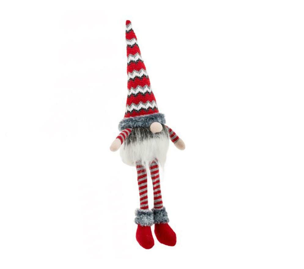 KIRMIZI GRİ NOEL CÜCE DEKOR 52CM