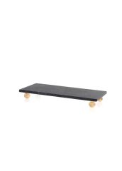 MERMER BONCUK SİYAH AYAKLI SERVİS TABAK 30X15CM