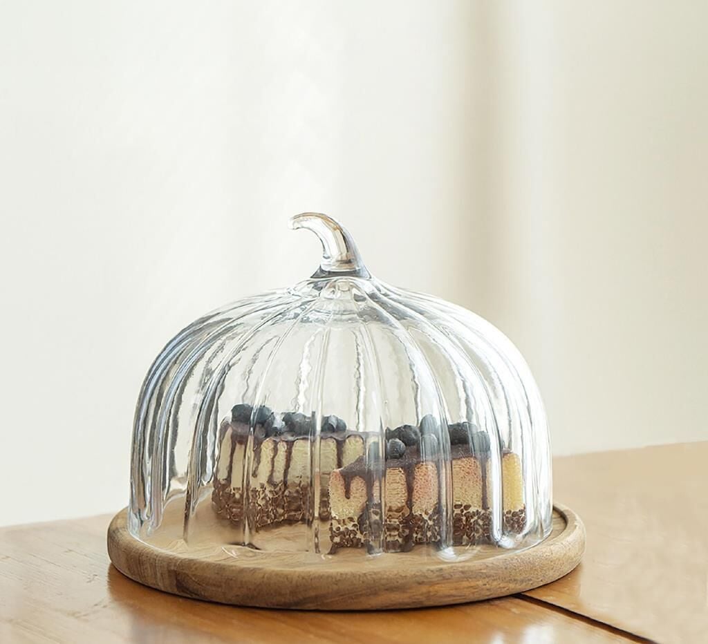 TERRY AKASYA AĞACI CAM KEK FANUS 31CM