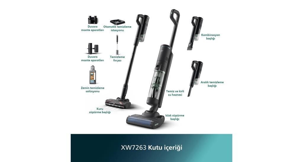XW7263 PHILIPS 7000 SERIES ISLAK KURU DİKEY SARJLI SÜPÜRGE
