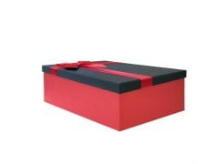 KIRMIZI SİYAH FİYONKLU KUTU 32CM