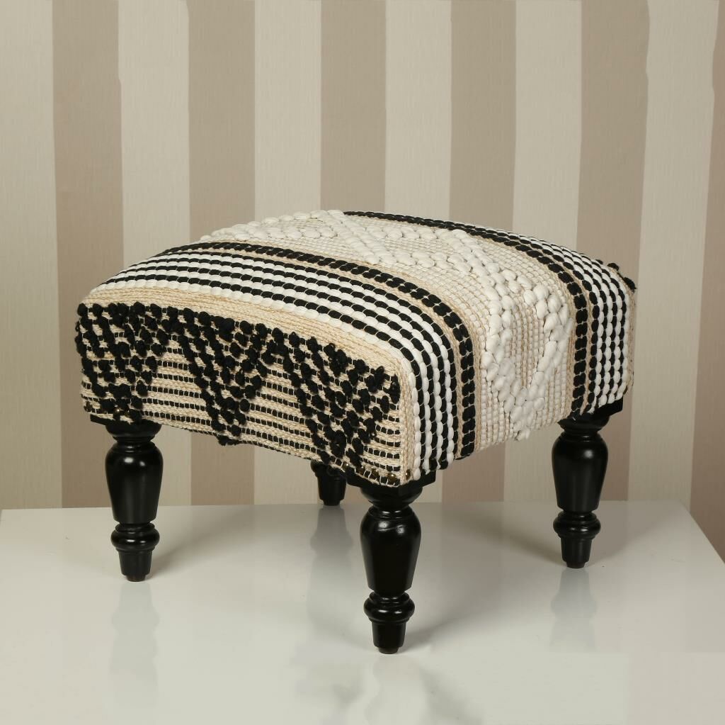 SİYAH OTANTİK PUF 40X35X40CM