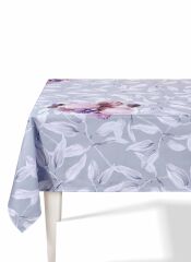 YAPRAK MASA ÖRTÜSÜ - GRİ BEYAZ 150x150cm