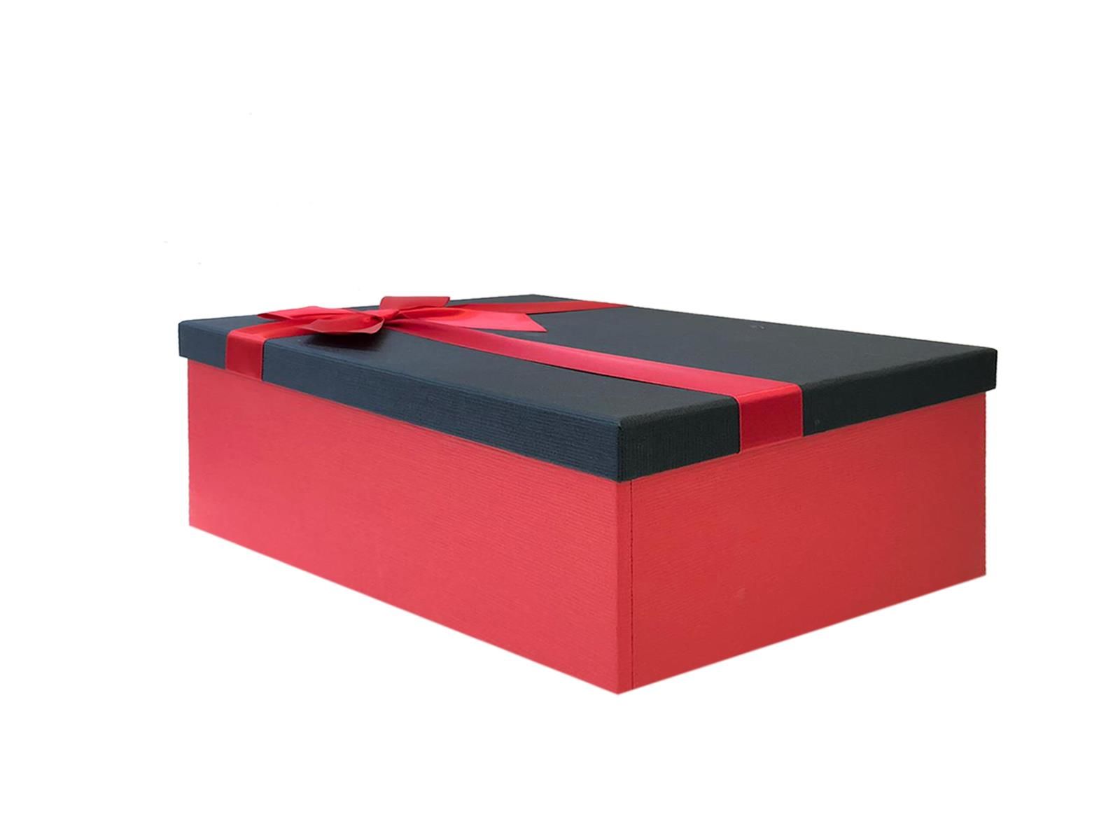 KIRMIZI SİYAH FİYONKLU KUTU 34CM