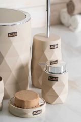 ASTORIA BEJ GEOMETRİK 5 PARÇA BANYO SETİ