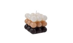BEYAZ KREM KAHVE BUBBLE MUM 7,5X7,5CM