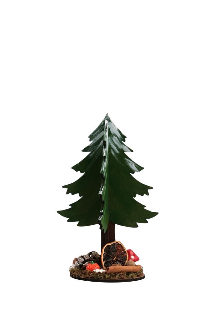 YEŞİL AHŞAP ÇAM DEKOR 22X10CM