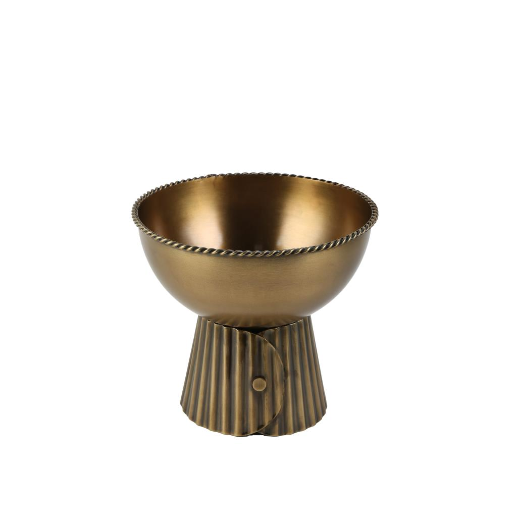 IRON ALTIN ESKİTME AYAKLI KASE 18X20X20CM