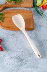 BEJ SİLİKON YASSI KAŞIK 28CM