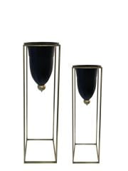 2'Lİ METAL AYAKLI ESKİTME SAKSILIK 91cm
