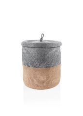 GRİ BAMBU JÜT ÇAMAŞIR SEPETİ 50X40CM