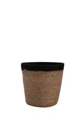 SİYAH HASIR KULPSUZ SEPET 15X15CM